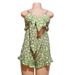 Vestido Floreado De Girasol/ Verde Nuevo, Marca ZAFUL, Talla XL – 43 cm de ancho