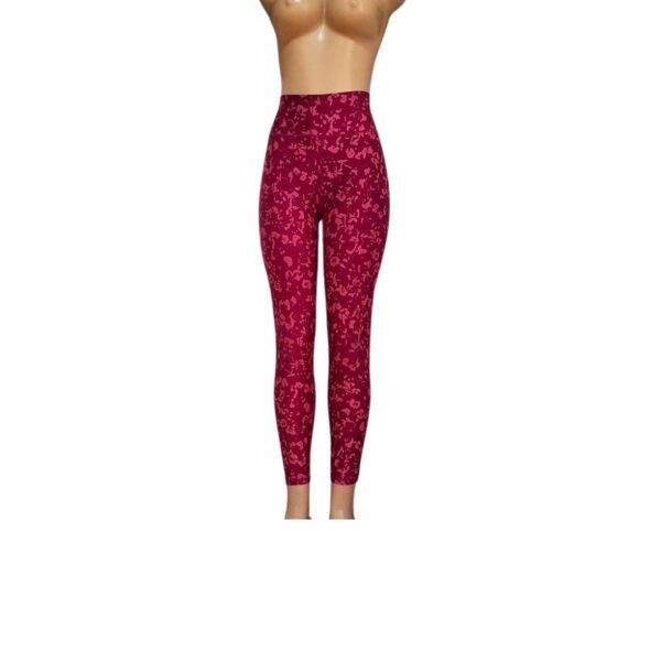 Licra Rosa Floreada Larga, Marca FLABLETICS, Talla L - 41 cm de ancho