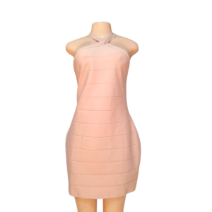 Vestido Slim Color Rosa Pastel, Marca FASHION NOVA, Talla 1XL – 55 cm de ancho