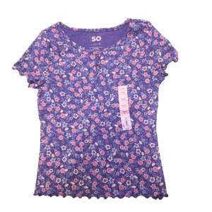 Blusa Floreada/ Nueva, Marca SO, Talla 10/12T – 35 cm de ancho