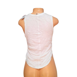 Blusa Sin Mangas Con Tirantes/ Blanca, Marca EXPRESS, Talla S – 43 cm de ancho