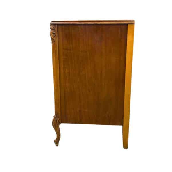 Antiguo Buffet Francés Estilo Luis XV Marquetería de Nogal con Mármol, Armario de 5 gabetas, 120 cm de ancho, 54 cm de largo, 53 cm de ancho - Imagen 3