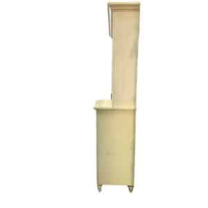 Base de tocador ancha blanca francesa con pieza superior de cabaña,190 cm de alto, 132 cm de ancho,112 cm de largo.