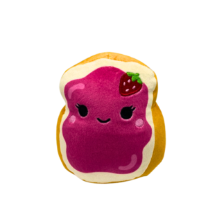 Squismallow de Tostada de Fresa, Medidas 18cm de ancho y 16cm de largo