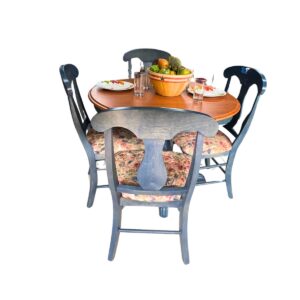 Mesa comedor redonda Puertollano, 98 cm de ancho, 74 cm de alto, 48 de largo.