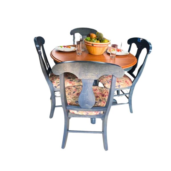 Mesa comedor redonda Puertollano, 98 cm de ancho, 74 cm de alto, 48 de largo.