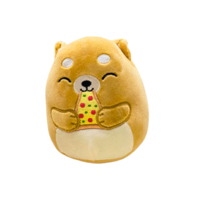 Squizzmallow de Perro con Pizza, Medidas 15cm de largo y 17cm de ancho