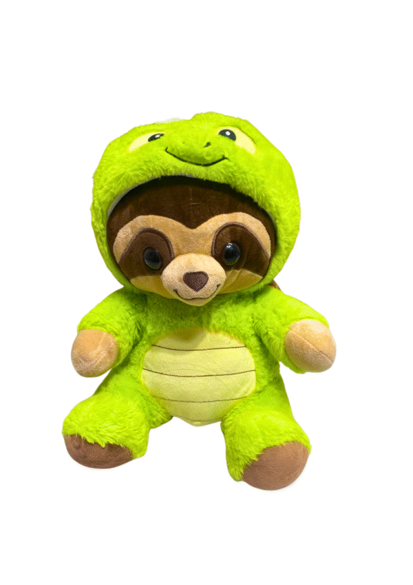 Peluche de oso Peresozo Disfrazado de Rana, Medidas 32cm de ancho y 47cm de largo