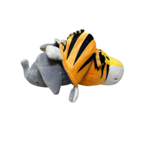 Peluche Reversible Elefante/Tigre, Medidas 23cm de ancho y 64cm de largo