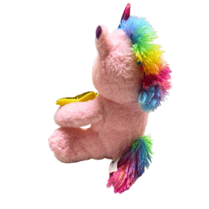 Peluche de Unicornio Musical Rosado, Medidas 23cm de ancho y 41cm de largo