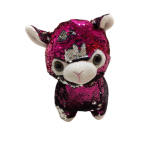 Peluche de Llama con Lentejuela, Medidas 22cm de ancho y 34cm de largo