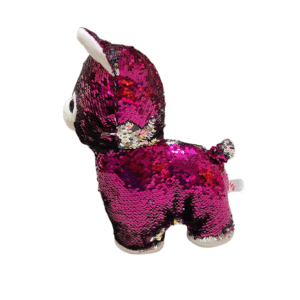 Peluche de Llama con Lentejuela, Medidas 22cm de ancho y 34cm de largo