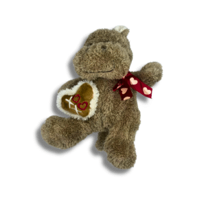 Peluche de Hipopotamo con corazón , Medidas 32cm de largo y 30cm de ancho