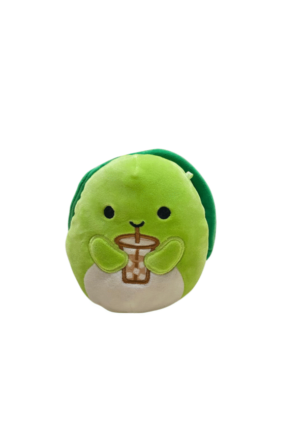 Squizzmallow de tortuga con bebida, Medidas 20cm de largo y 18cm de ancho