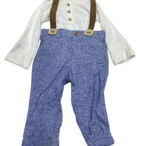 Traje Completo Mameluco con Pantalon Nuevo,Medidas Mameluco( 19cm de ancho y 31cm de largo)Pantalón(22cm de ancho y 35cm de largo), Marca CAT & JACK, Talla 3-6M