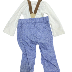 Traje Completo Mameluco con Pantalon Nuevo,Medidas Mameluco( 19cm de ancho y 31cm de largo)Pantalón(22cm de ancho y 35cm de largo), Marca CAT & JACK, Talla 3-6M