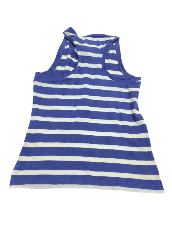 Camisa sin Mangas Rayada Azul con Blanco Nuevo ,Medidas 29cm de ancho y 49cm de largo, Marca RALPH LAUREN, Talla 6 - Imagen 2