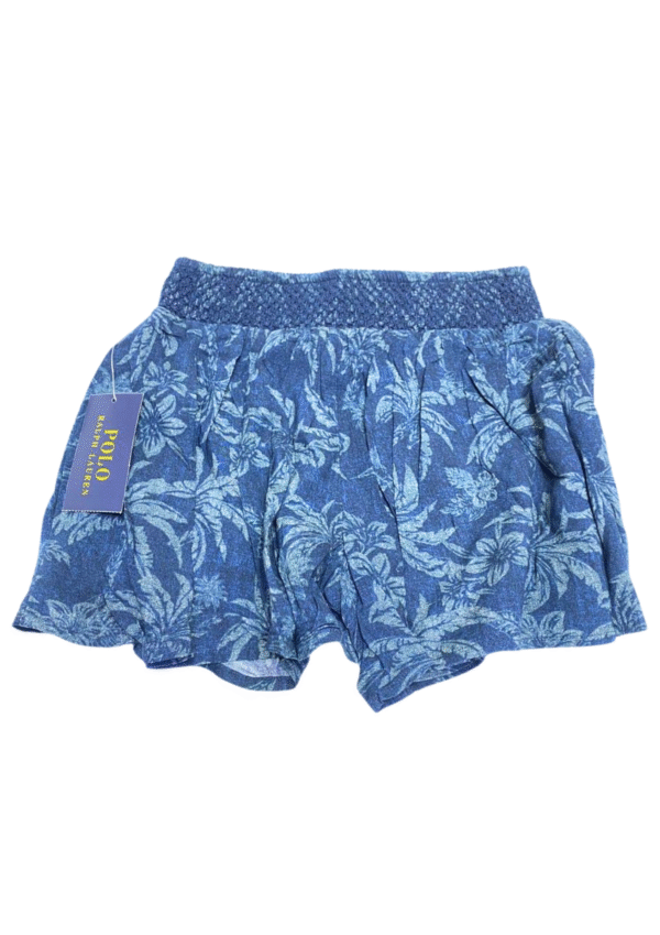 Short Azul con Palmeras Nuevo ,Medidas 25cm de ancho y 29cm de largo, Marca POLO, Talla 6T