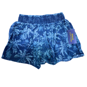 Short Azul con Palmeras Nuevo ,Medidas 25cm de ancho y 29cm de largo, Marca POLO, Talla 6T