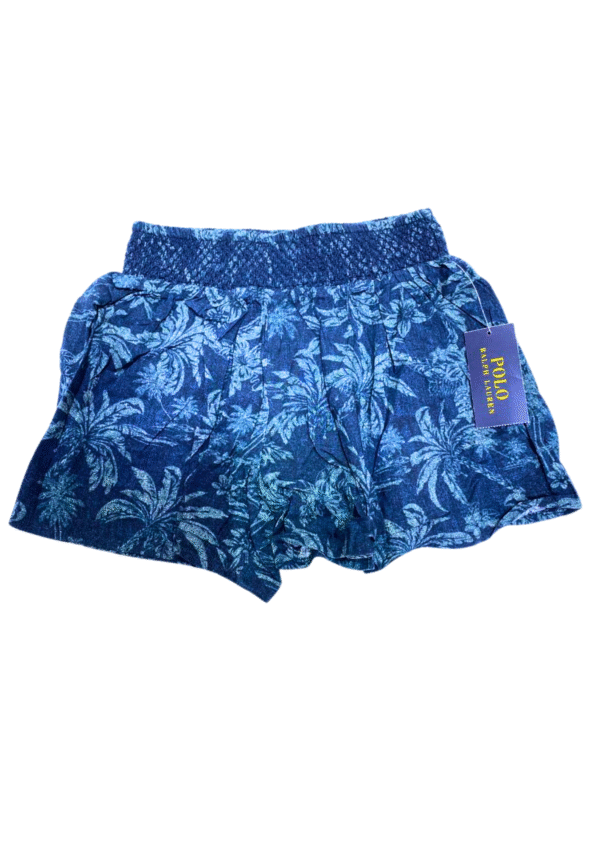 Short Azul con Palmeras Nuevo ,Medidas 25cm de ancho y 29cm de largo, Marca POLO, Talla 6T - Imagen 2