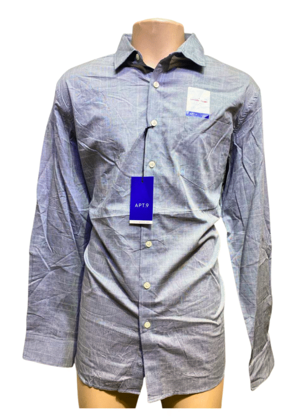 Camisa Manga Larga con Cuadros Gris Nueva ,Medidas 67cm de ancho y 87cm de largo, Marca APT.9, Talla XL