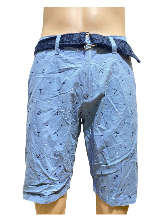 Short Gris con Anclas ,Medidas 39cm de ancho y 48cm de largo, Marca BEVERLY HILLS POLO CLUB, Talla 30