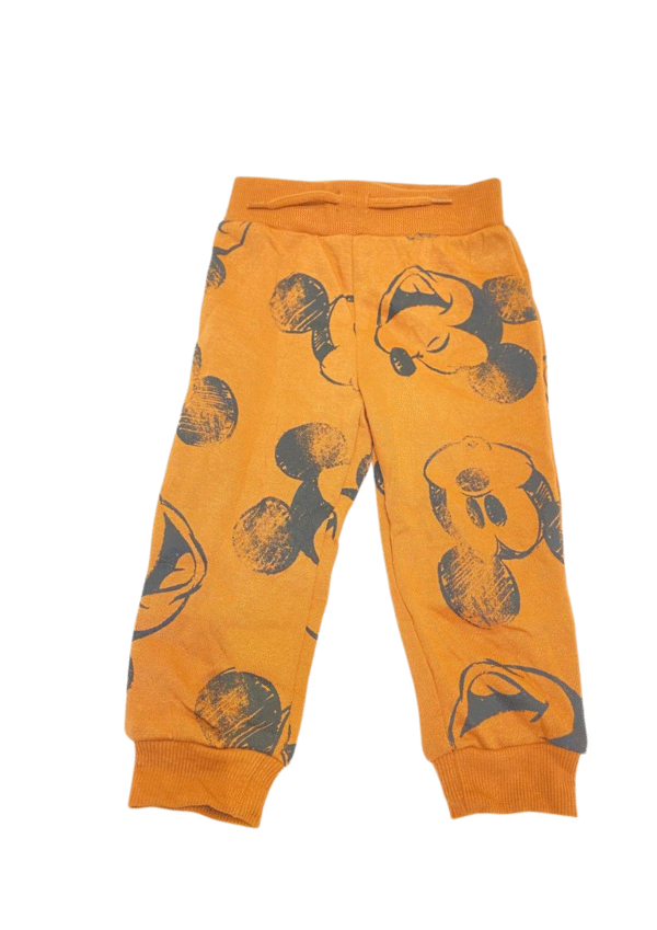 Pijama de Mickey Naranja Nuevo ,Medidas Chumpa(27cm de ancho y 46cm de largo) Pantalón(20cm de ancho y 44cm de largo), Marca DISNEY JUNIOR MICKEY, Talla 12M - Imagen 3