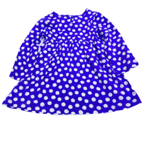 Vestido Azul con Circulo Blanco Nuevo ,Medidas 24cm de ancho y 43cm de largo, Marca WONDER NATION , Talla 18M
