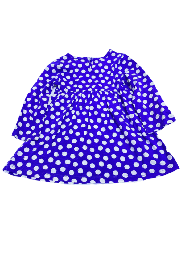 Vestido Azul con Circulo Blanco Nuevo ,Medidas 24cm de ancho y 43cm de largo, Marca WONDER NATION , Talla 18M - Imagen 2
