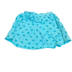 Falda Celeste de Corazones Nuevo ,Medidas 27cm de ancho y 31cm de largo, Marca JUMPING BEANS, Talla 7
