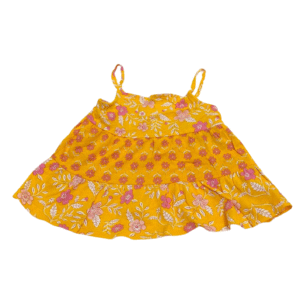 Camisa Amarilla con Flores Nueva ,Medidas 25cm de ancho y 32cm de largo, Marca CARTER»S, Talla 18M