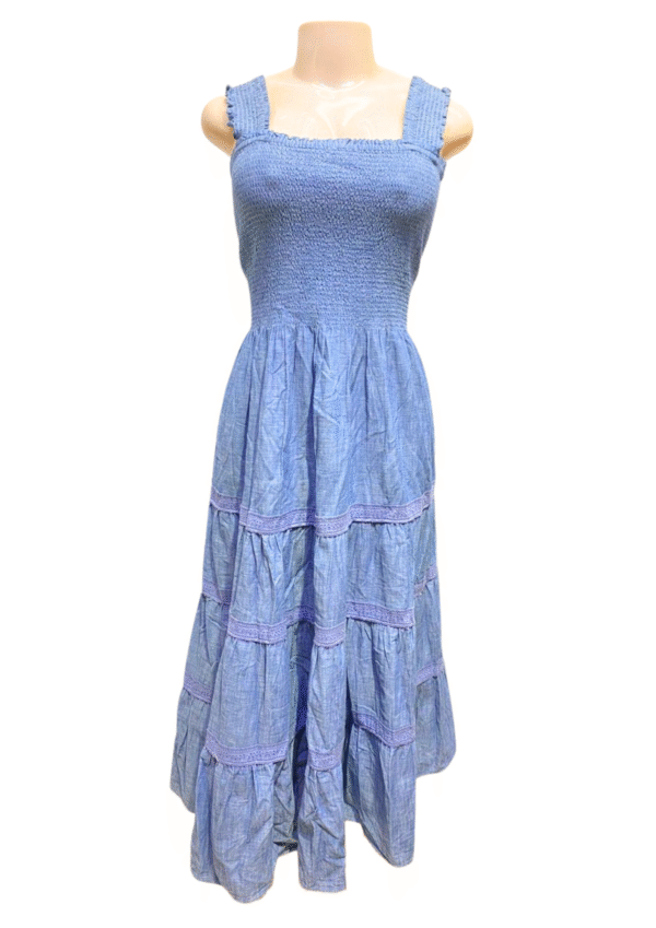 Vestido Azul,Nuevo,Medidas41cm de ancho y 119cm de largo, Marca LAND END, Talla L