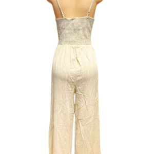 Enterizo Beige con Rayas, Nuevo ,Medidas 41cm de ancho y 155cm de largo, Marca JAPRA, Talla L