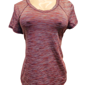 Blusa Deportiva Rayada Rosado con Blanco, Medidas 50cm de ancho y 61cm de largo, Marca XERSION, Talla M