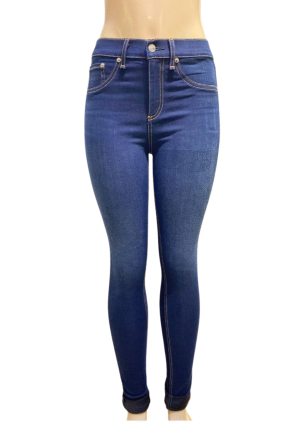Pantalón Azul Oscuro, Medidas 36cm de ancho y 95cm de largo, Marca RAG & BONE, Talla 26