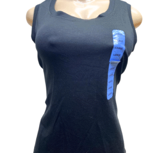 Blusa sin Mangas Negra ,Nueva, Medidas 53cm de ancho y 63cm de largo, Marca MEMBERS MARK, Talla L