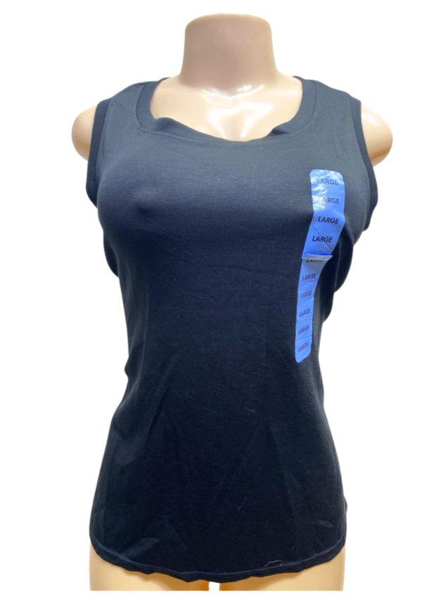 Blusa sin Mangas Negra ,Nueva, Medidas 53cm de ancho y 63cm de largo, Marca MEMBERS MARK, Talla L