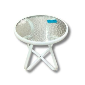 Mesa de centro Blanca, largo50cm, de ancho 50cm y de alto 56cm