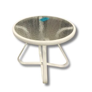 Mesa de centro Blanca, largo50cm, de ancho 50cm y de alto 56cm